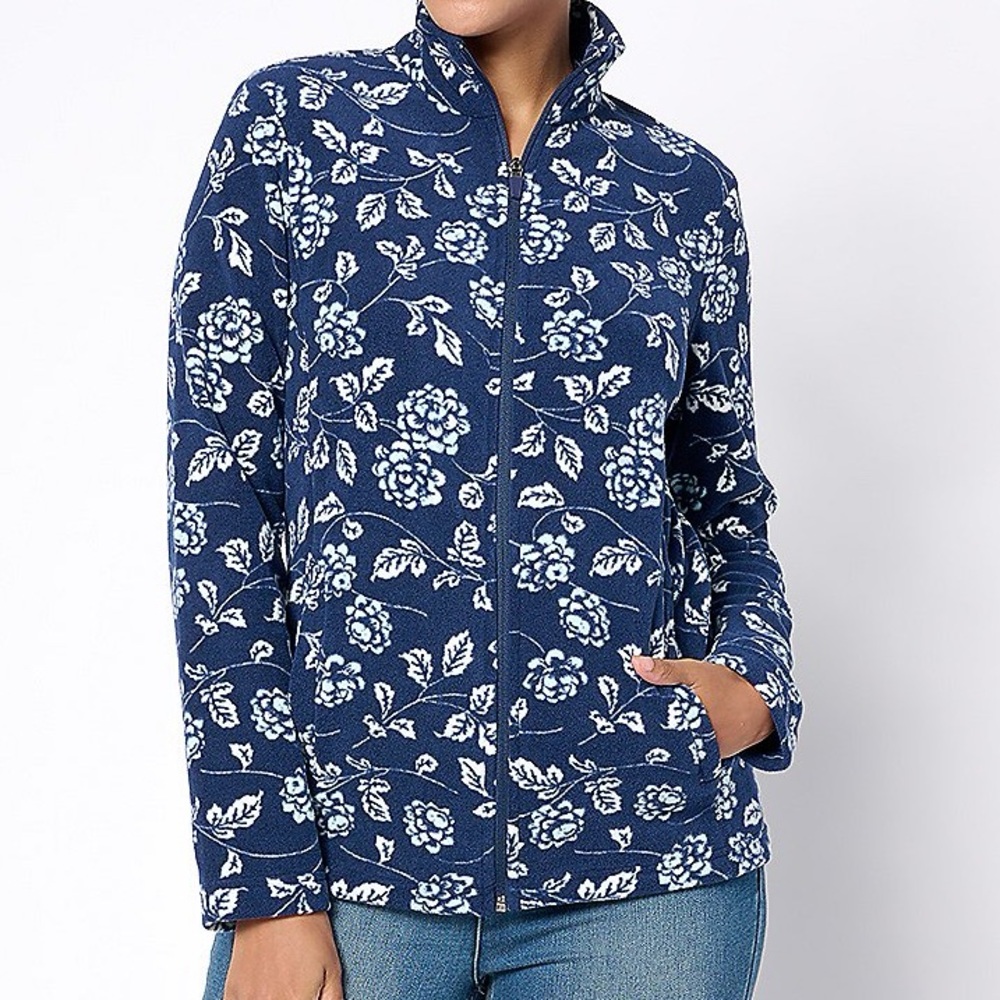LNEW Lands End Anyweather full zip fleece, size small